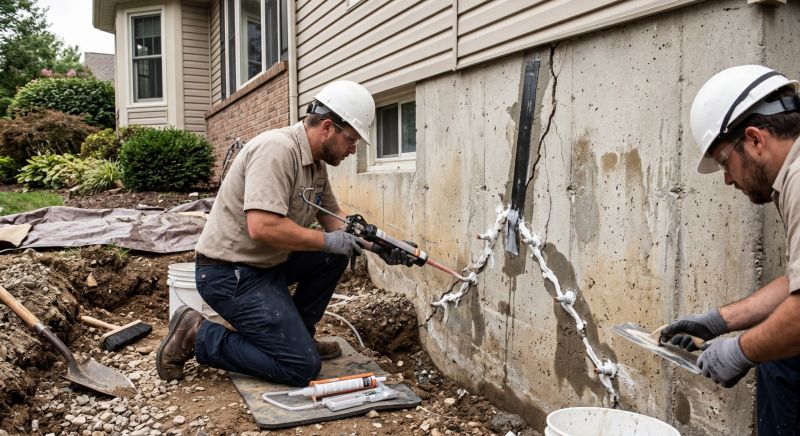 Cracked Foundation Repair in Franklin, MI