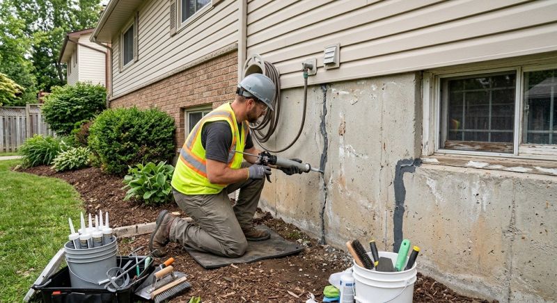 Foundation Crack Sealing in Oxford, MI