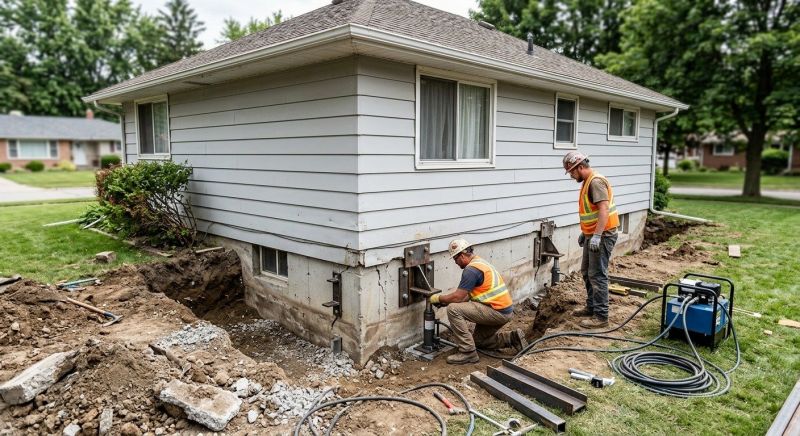 House Foundation Repair in Clinton Township, MI