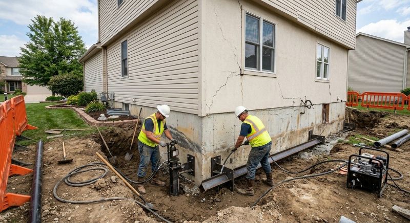 Sinking Foundation Repair in Almont, MI