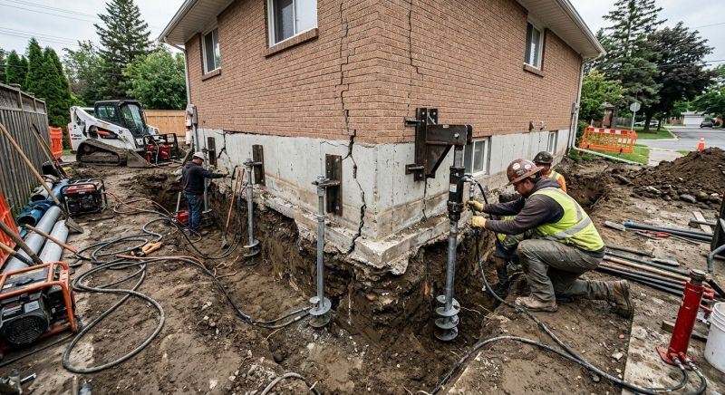 Sinking Foundation Repair in Highland, MI