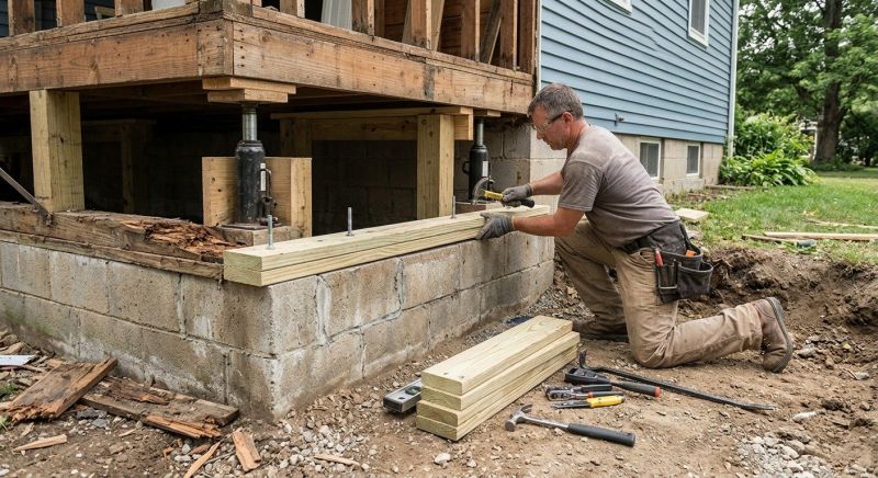 Sinking Foundation Repair in Lake Orion, MI